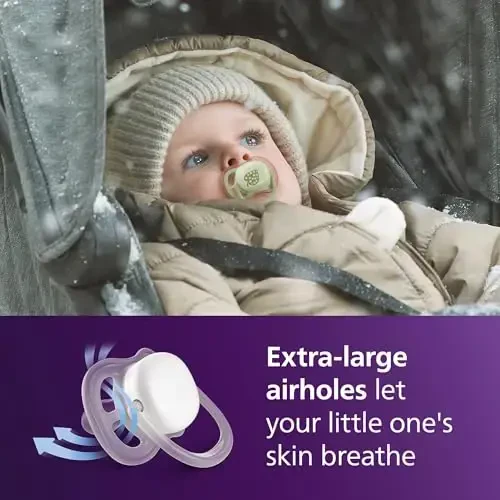 Philips Avent Ultra Air Nighttime Emziklari - Ortodontik Dizayn, 18 Oydan Oshgan Bolalar Uchun, Qorong'ida Yoruvchi, Juda Qattiq Silikon Simmetrik So'rg'ich, BPA-siz, 2 Sterilizatsiya Qutisi, 4 Paket, SCF376/38 - 2