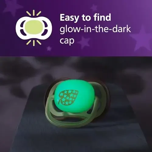 Philips Avent Ultra Air Nighttime Emziklari - Ortodontik Dizayn, 18 Oydan Oshgan Bolalar Uchun, Qorong'ida Yoruvchi, Juda Qattiq Silikon Simmetrik So'rg'ich, BPA-siz, 2 Sterilizatsiya Qutisi, 4 Paket, SCF376/38 - 4