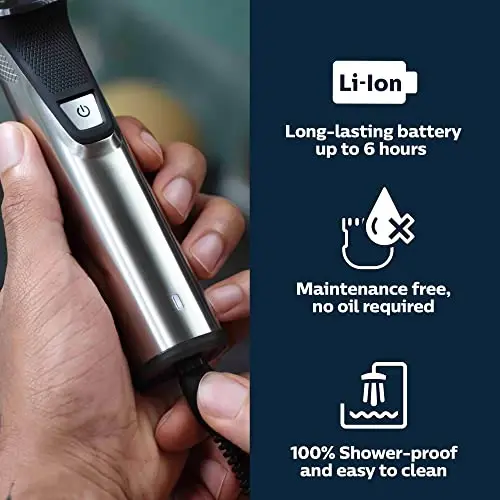 PHILIPS Norelco Multigroom 9000 Series MG9740-18-in-1 Precision Trimmer for Face, Head, and Body with Titanium Blades, 6-Hour Battery Life, and Showerproof Design, Packaging May Vary - 2