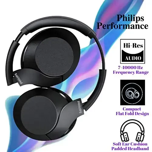 Philips PH802 simsiz Bluetooth quloqchinlari shovqinni izolatsiya qiluvchi yuqori aniqlikdagi stereo audio, tez zaryadlash bilan 30 soatgacha ishlash vaqti (TAPH802BK) - 3