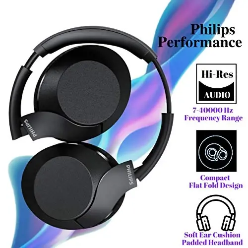 Philips PH802 simsiz Bluetooth quloqchinlari shovqinni izolatsiya qiluvchi yuqori aniqlikdagi stereo audio, tez zaryadlash bilan 30 soatgacha ishlash vaqti (TAPH802BK) - 3
