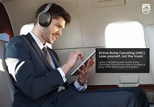 Philips PH805 Active Noise Canceling (ANC) Over Ear Wireless Bluetooth Performance Headphones w/ Hi-Res Audio, Comfort Fit and 30 hours of playtime (TAPH805BK) - 3