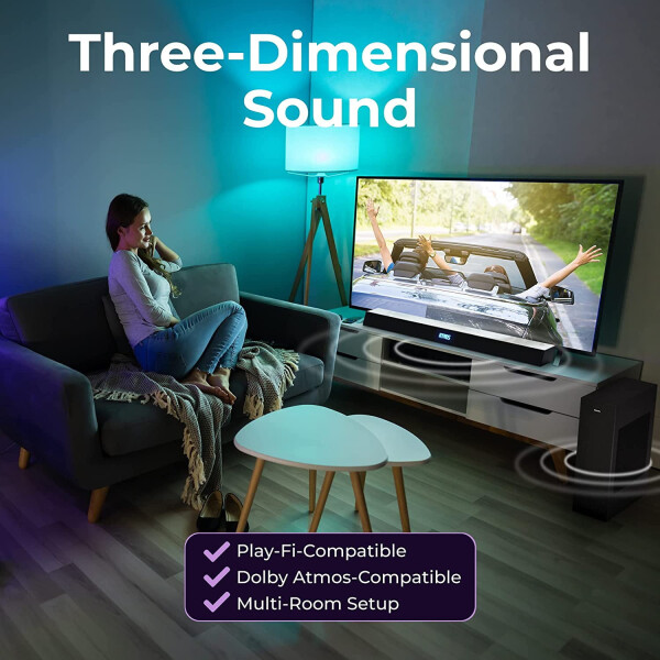 Philips Soundbar Wireless Subwoofer, Dolby Atmos DTS Play-Fi, AirPlay 2 & BT Support TAB8405 - 5