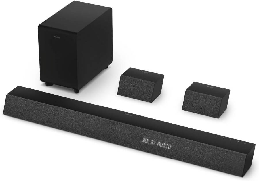 Philips TAB7568 5.1 Channel Soundbar w/ Wireless Subwoofer & Wired Surround Speakers - 1