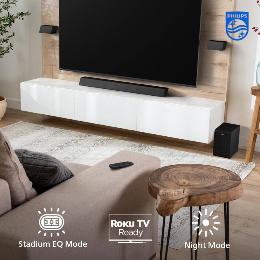 Philips TAB7568 5.1 Kanal Soundbar, Kablosuz Subwoofer ve Kablolu Surround Hoparlörler - 4