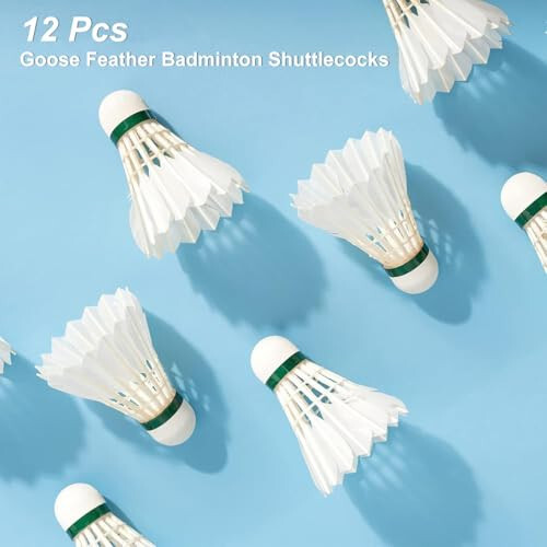 Philonext Goose Feather Badminton Shuttlecocks Birdies, 12 Pack Hight Speed Training Badminton Balls with Great Stability for Indoor Outdoor - 5