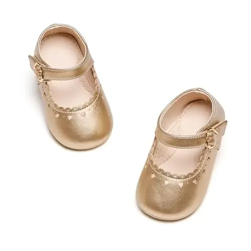 PHIRAMIN Baby Girls Mary Jane Flats - Infant Newborn Yuradigan Poyafzal Yumshoq Rezina Taglik Princess To'y - 7