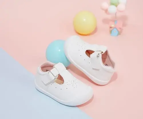 PHIRAMIN Baby Girls Mary Jane Flats - Infant Newborn Walking Shoes Soft Rubber Sole Princess Wedding - 3