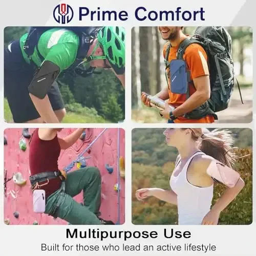 Phone Holder Arm Bands, Small Crossbody Shoulder Holsters Bag with Arm Band, Fits iPhone and All Cell Phones, Use for Running, Walking, Hiking & Biking (Plus Size Purple) - 7