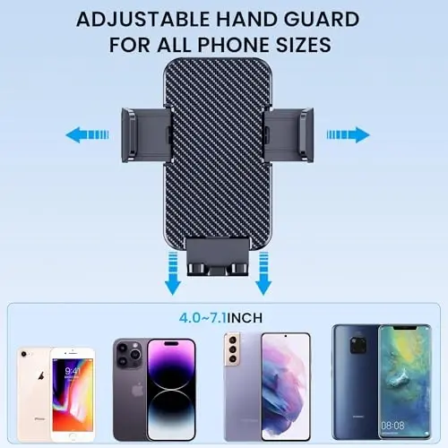 Phone Holder Car [Military Grade Suction Ultra Strong Base] Cell Phone Car Holder 3 in 1 Phone Mount for Car Dashboard Windshield Air Vent Hands-Free Car Phone Holders for iPhone Android Phones - 5