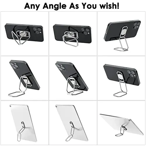 Phone Ring Holder Finger Kickstand, Upgraded 360° Rotation Metal Phone Grip for Magnetic Car Mount Foldable Cell Phone Stand Compatible with Most Smartphones - 6