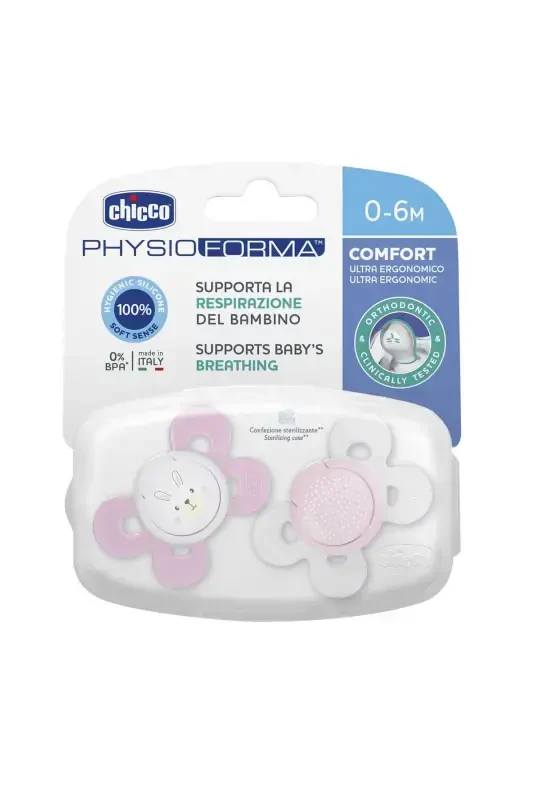 Physio Comfort Silicone Pacifier 2 Pack 0 Months Girl - 1