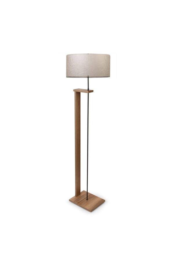 Pi Cream Fabric Wooden Stem Floor Lamp Ayd-2132 - 7