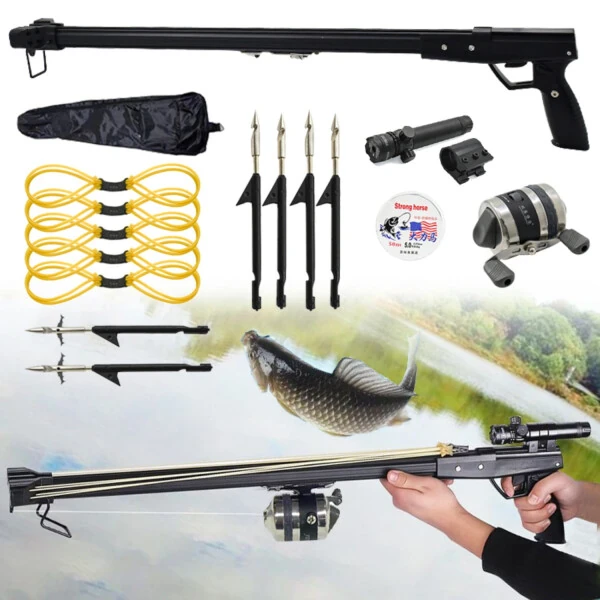 Piaoyu Adults Outdoor Shooting Slingshots Set, Hunting Fish Slingshot Portable Fishing Tool - Modazone