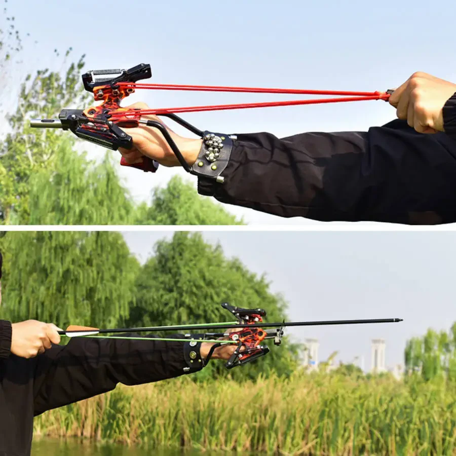 Piaoyu Outdoor Powerful Hunting Fish Slingshot Set with Wrist Rest and Fish Shooting Accessories - 9