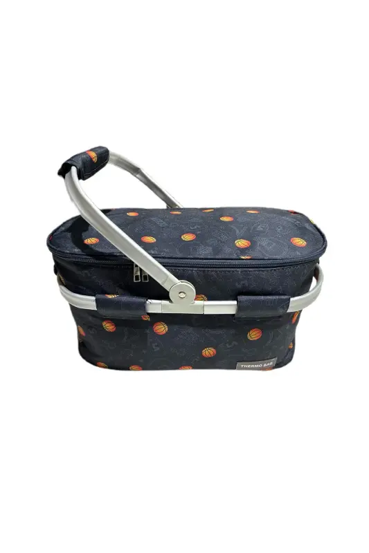 Picnic Bag - Picnic Basket - Basketball Patterned - 2