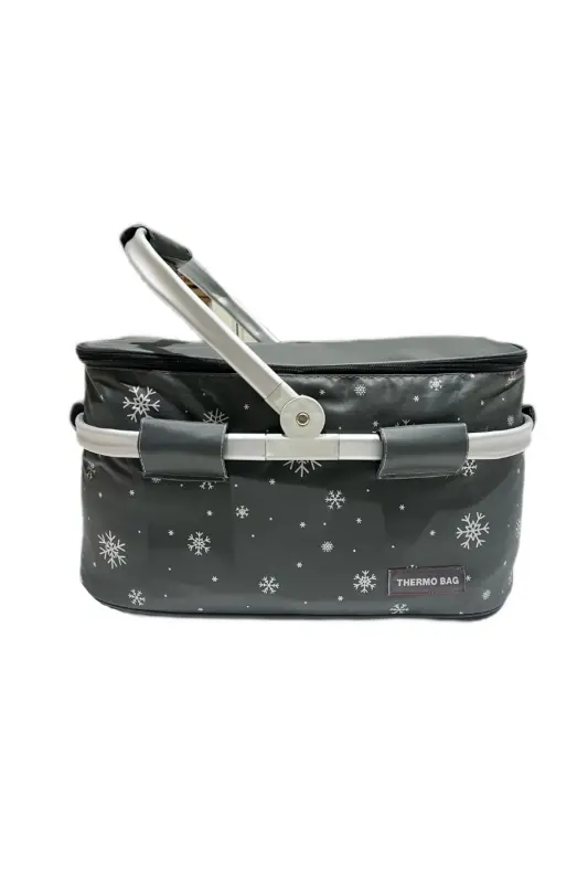 Picnic Bag - Picnic Basket - Printed Grey - 1