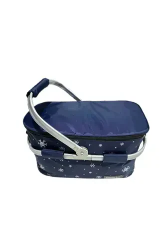 Picnic Bag - Picnic Basket - Printed navy blue - THERMO BAG (1)