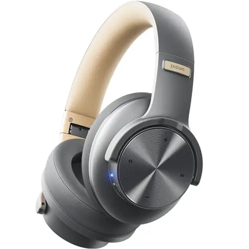 Picun B8 Bluetooth Eshitish vositasi, 3 EQ rejimi bilan 120H pleylistli simsiz Bluetooth eshitish vositasi, past kechikish, qo'ng'iroqlar, Sayohat Uy Ofis Uyali Telefon Kompyuter uchun quloq ustidagi eshitish vositasi (Kulrang Oltin) - 5