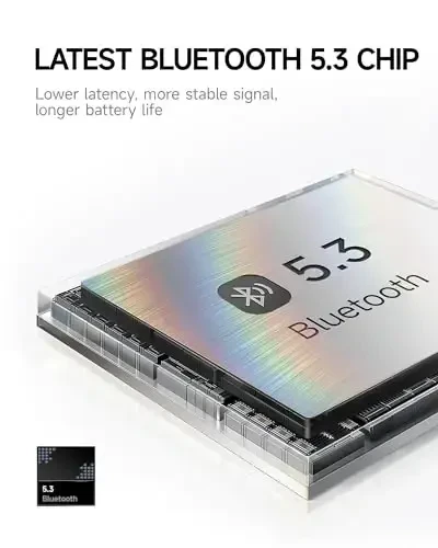 Picun B8 Bluetooth Headphones, 120H Playtime Headphone Wireless Bluetooth with 3 EQ Modes, Low Latency, Hands-Free Calls, Over Ear Headphones for Travel Home Office Cellphone PC Khaki White - 6