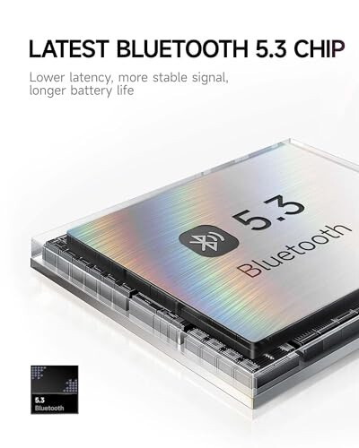 Picun B8 Bluetooth Headphones, 120H Playtime Headphone Wireless Bluetooth with 3 EQ Modes, Low Latency, Hands-Free Calls, Over Ear Headphones for Travel Home Office Cellphone PC Black - 6