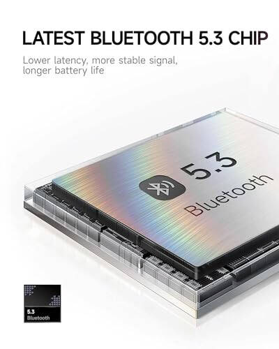 Picun B8 Bluetooth Headphones, 120H Playtime Headphone Wireless Bluetooth with 3 EQ Modes, Low Latency, Hands-Free Calls, Over Ear Headphones for Travel Home Office Cellphone PC Black - 6