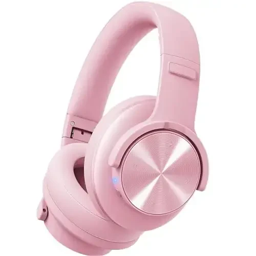 Picun B8 Headphones Wireless Bluetooth, 120H Bluetooth Headphone Over Ear with 3EQ Music Modes, Hands-Free Calls, Deep Bass Headphones for Travel Home Office Cellphone PC (Pink) 