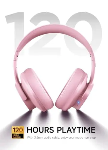 Picun B8 simsiz Bluetooth eshitish vositasi, 3EQ musiqa rejimi bilan 120H Bluetooth quloqchinlari, qoʻlsiz qoʻngʻiroqlar, sayohat uy ofisi mobil telefon kompyuteri uchun chuqur basli eshitish vositasi (pushti) - 3