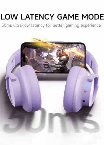 Picun B8 simsiz Bluetooth quloqchinlari, 3EQ musiqa rejimi bilan 120H Bluetooth quloqchinlari, qoʻlsiz qoʻngʻiroqlar, sayohat uyi ofisi mobil telefoni kompyuteri uchun chuqur bassli quloqchinlar (binafsha) - 6