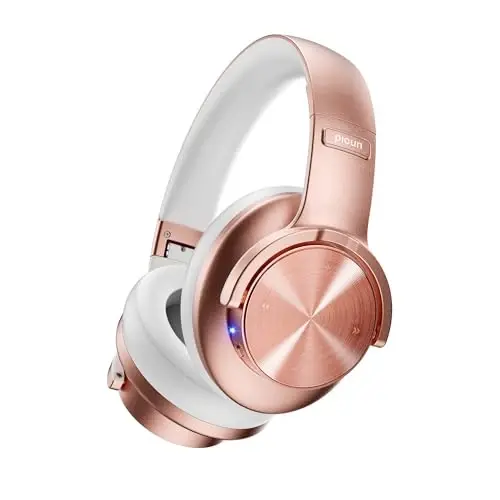 Picun B8 Wireless Bluetooth Headphones, 120H Playtime, 3EQ Modes, Rose Gold | Over-Ear, Built-in Microphone, Multipoint Connection, Foldable, Button & Touch Controls, for Travel Home Office Phone PC - 1