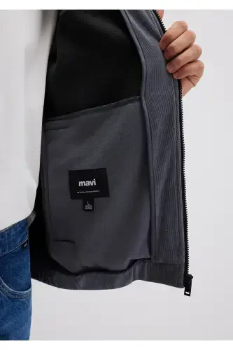 Пиджак без воротника, темно-синий, свободного кроя. (0110369-80776) - 7