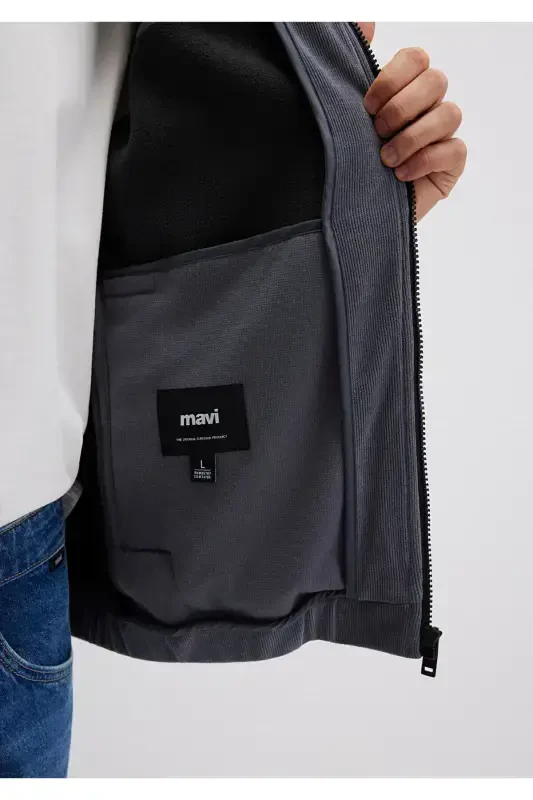 Пиджак без воротника, темно-синий, свободного кроя. (0110369-80776) - 7