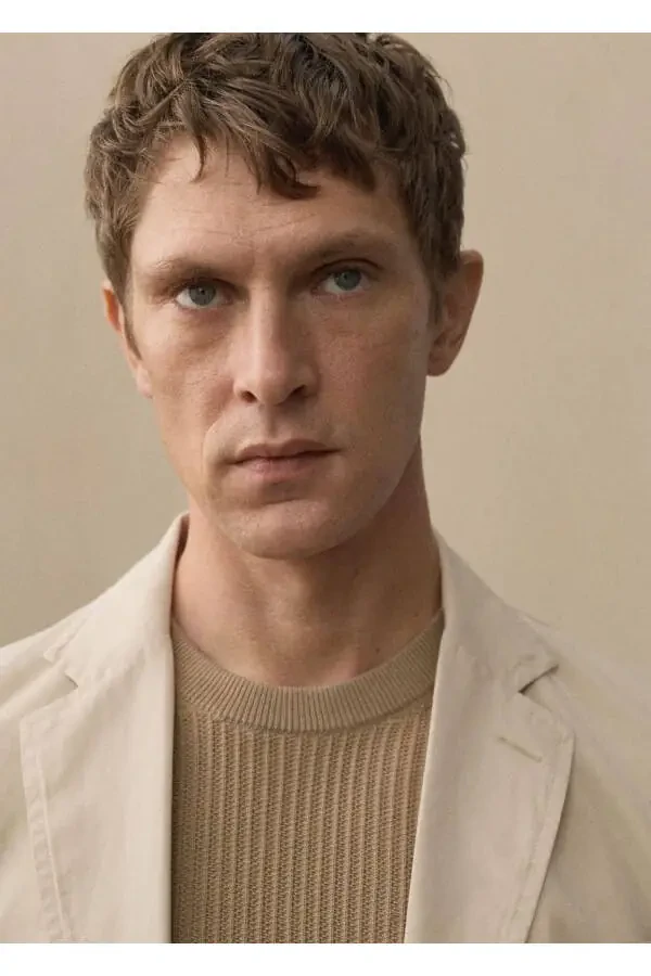 Пиджак-блейзер приталенного кроя из смеси хлопка и льна - 6