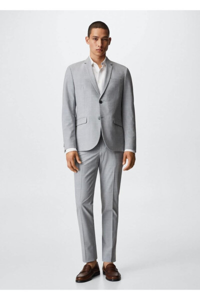 Пиджак Блейзер в клетку сверх узкого кроя - MANGO MAN (1)