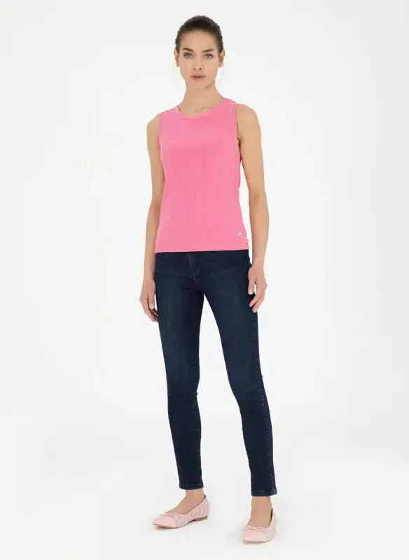 Pierre Cardin Bisiklet Yaka Pembe Kadın T-Shirt LAFES - 4