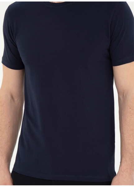 Pierre Cardin Crew Neck Plain Navy Blue Men's T-Shirt BIVIO - 17