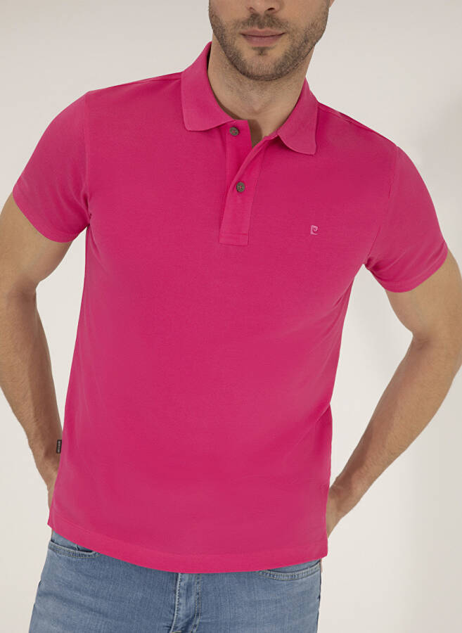 Pierre Cardin Düz Fuşya Erkek Polo Tişört - 6