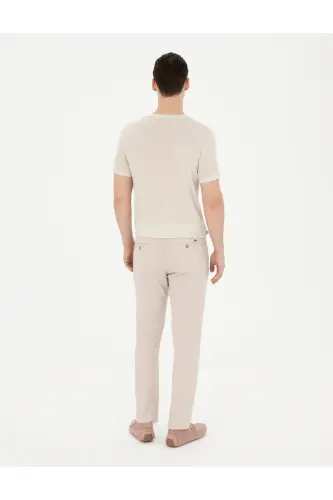 PİERRE CARDİN ERKEK CHINOS SLİM FİT KETEN PANTOLON G021SZ078.000.1844077 RAMON - BEJ - 3