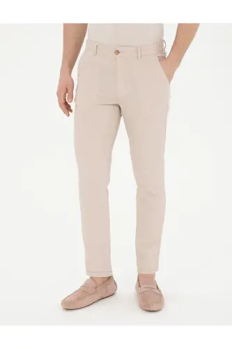 PİERRE CARDİN ERKEK CHINOS SLİM FİT KETEN PANTOLON G021SZ078.000.1844077 RAMON - BEJ - 4