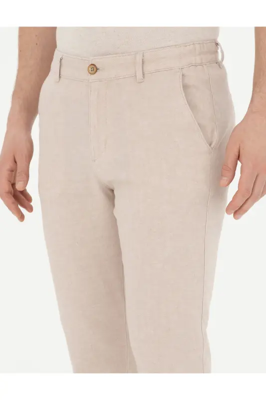 PİERRE CARDİN ERKEK CHINOS SLİM FİT KETEN PANTOLON G021SZ078.000.1844077 RAMON - BEJ - 6