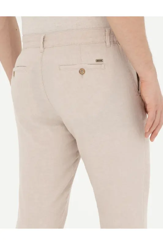 PİERRE CARDİN ERKEK CHINOS SLİM FİT KETEN PANTOLON G021SZ078.000.1844077 RAMON - BEJ - 7