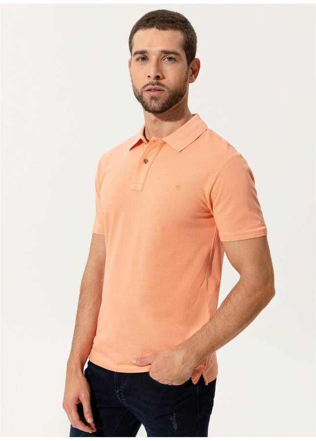 Pierre Cardin Erkek Polo T-Shirt, Düz Turuncu, Polo Yaka - 9