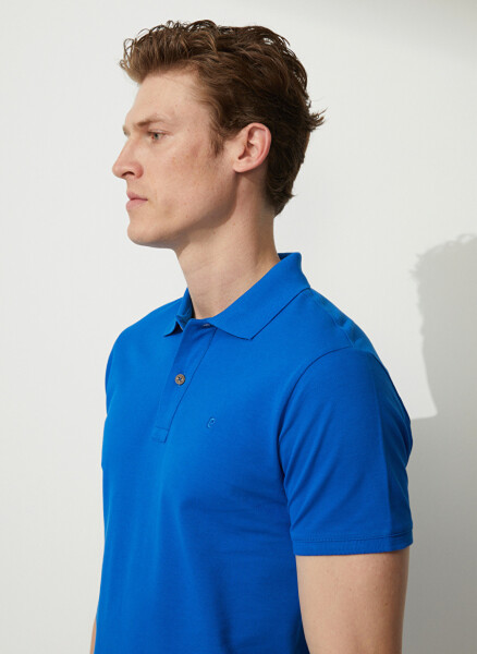 Pierre Cardin Erkek Polo Tişört - Düz Saks - 4