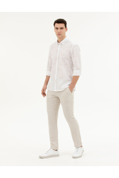 PİERRE CARDİN ERKEK CHINOS SLİM FİT KETEN PANTOLON G021SZ078.000.1887750 ELENA 011 BEJ - BEJ - PIERRE CARDIN (1)