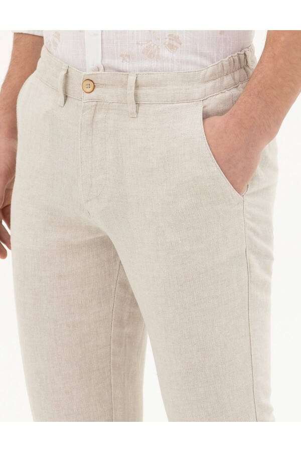 PİERRE CARDİN ERKEK CHINOS SLİM FİT KETEN PANTOLON G021SZ078.000.1887750 ELENA 011 BEJ - BEJ - 6