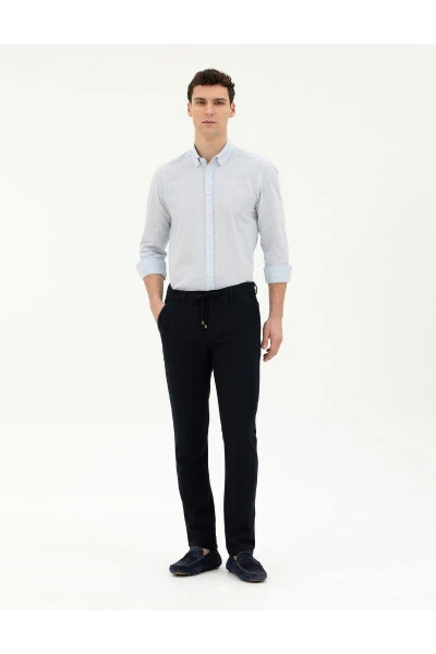 PİERRE CARDİN ERKEK CHINOS SLİM FİT KETEN PANTOLON G021SZ078.000.1844121 ROSTAN-LACİVERT - Modazone