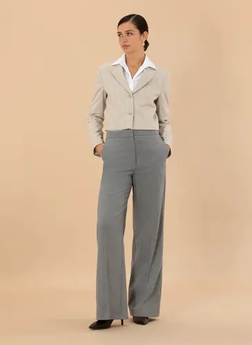 Pierre Cardin High Waist Flare Gray Women's Trousers LAMER-P - 1