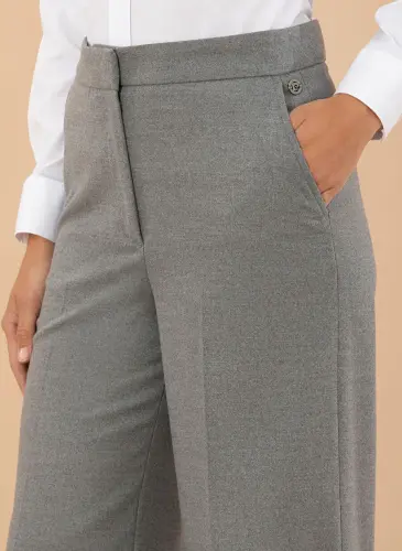 Pierre Cardin High Waist Flare Gray Women's Trousers LAMER-P - 6