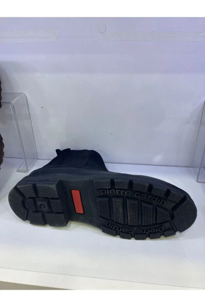 Pierre Cardin men's boots, nubuck leather, elastic collar, lace-up. - 3