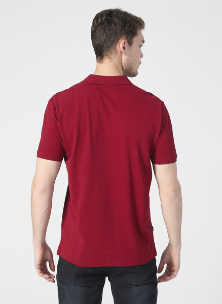 Pierre Cardin Men's Plain Red Polo T-Shirt with Polo Collar - 3